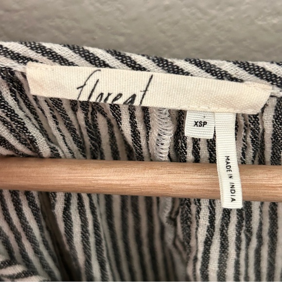 Floreat Soleil floral embroidered striped cotton peasant top w/ tassels Size XSP - Picture 4 of 13